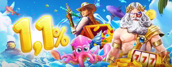 1,1% IlimitadoDesconto diário em Slots